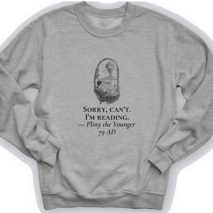 Pliny Sorry Cant Im Reading Crewneck