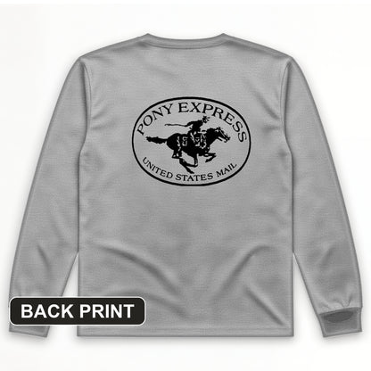 Pony Express Back Print Long Sleeve T-Shirt