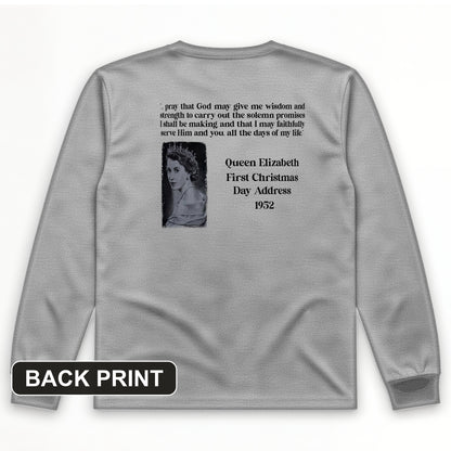 Queen Elizabeth II Xmas Address Back Print Long Sleeve T-Shirt