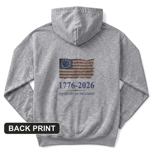 Revolutionary Flag 250 Back Print Hoodie