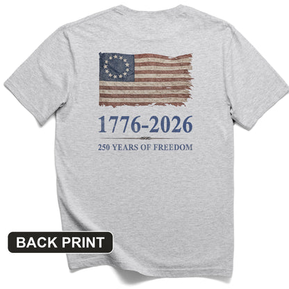 Revolutionary Flag 250 Back Print T-Shirt
