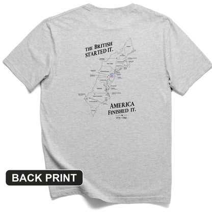 Revolutionary War Map Back Print T-Shirt