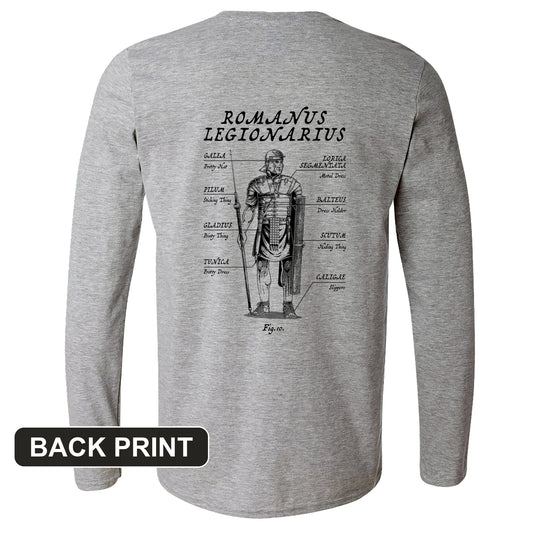 Roman Armor Back Print Long Sleeve T-Shirt