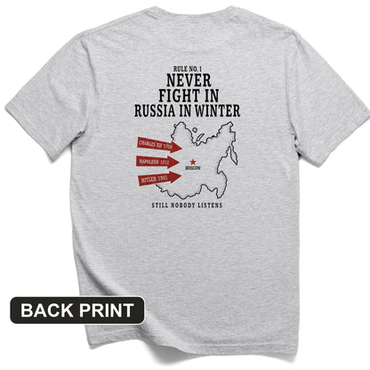 Russia In Winter Back Print T-Shirt