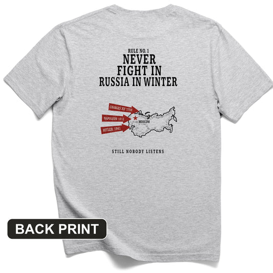 Russia In Winter Back Print T-Shirt
