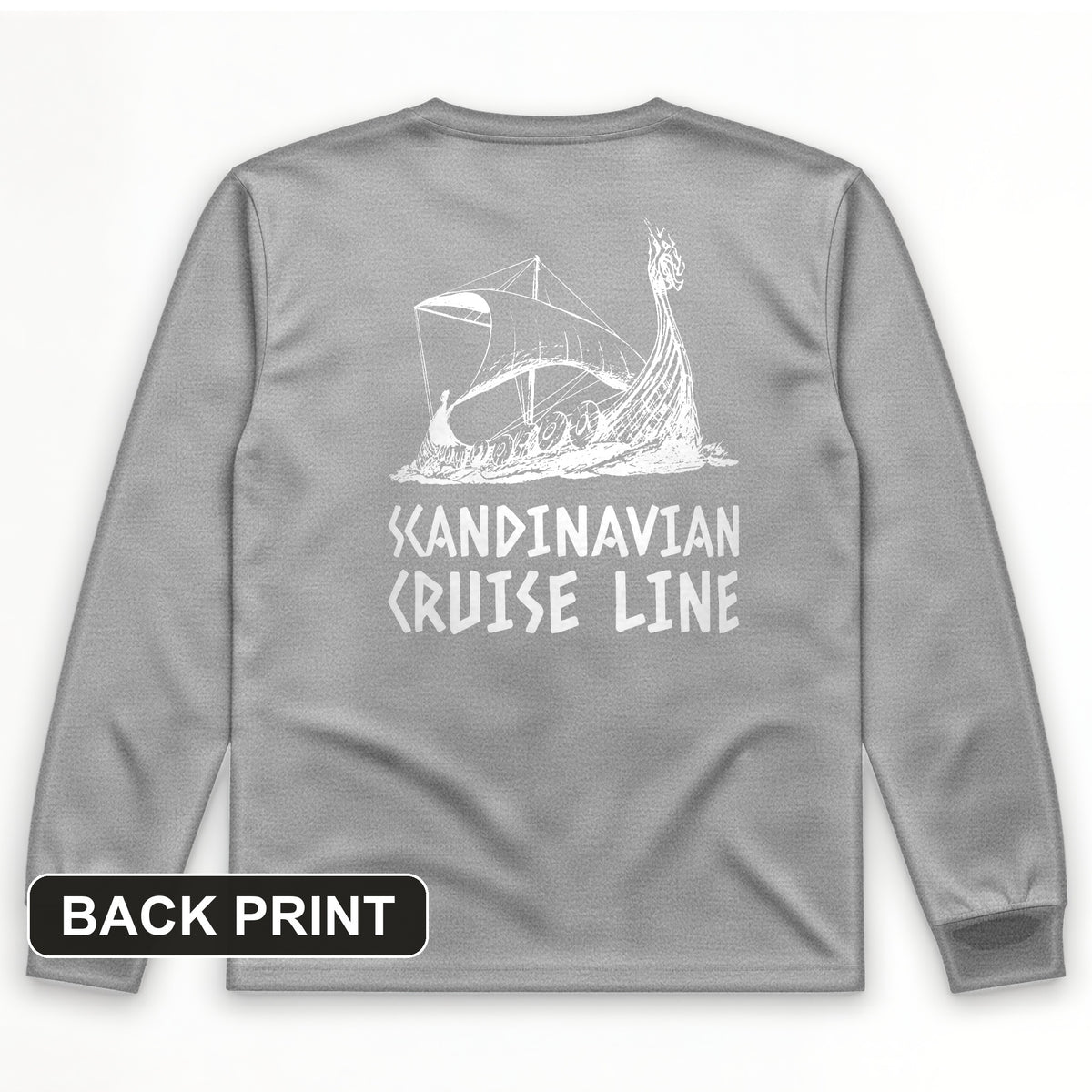 Scandinavian Cruise Line Back Print Long Sleeve T-Shirt