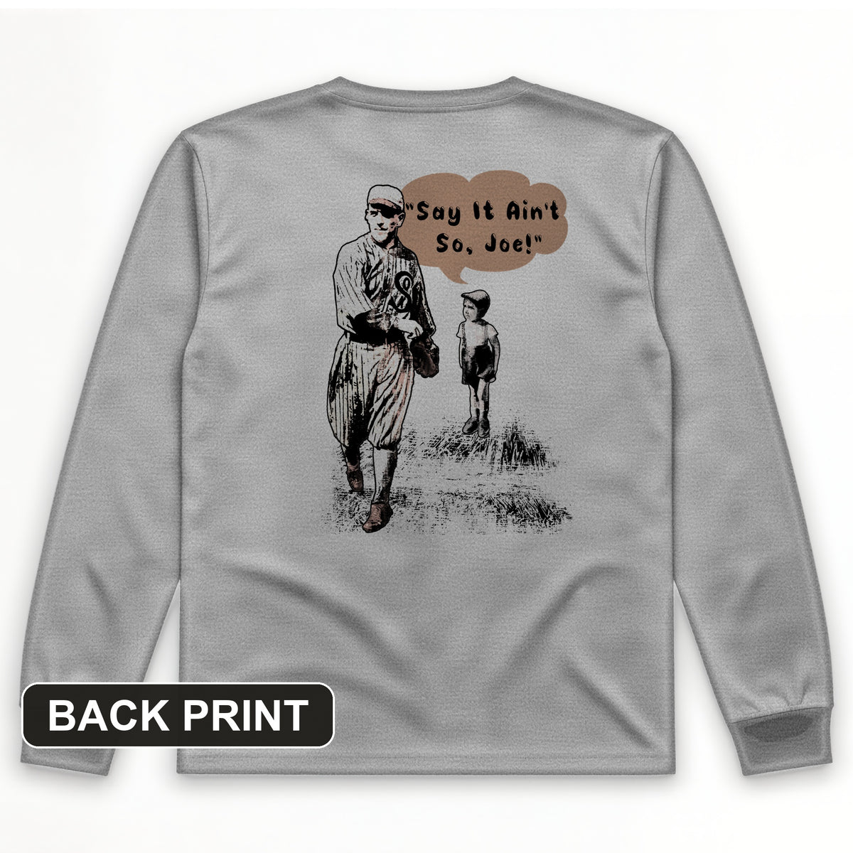 Shoeless Joe Jackson Back Print Long Sleeve T-Shirt