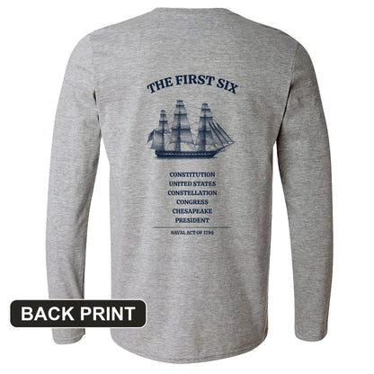 Six Frigates Back Print Long Sleeve T-Shirt