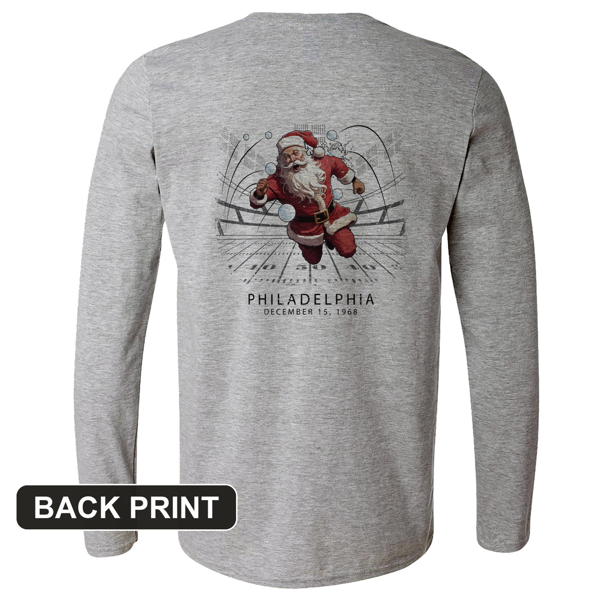 Snowballs at Santa Back Print Long Sleeve T-Shirt