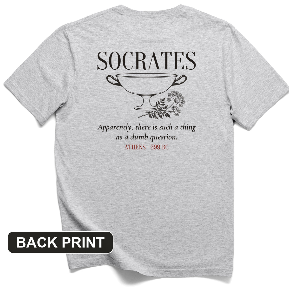 Socrates Dumb Question Back Print T-Shirt