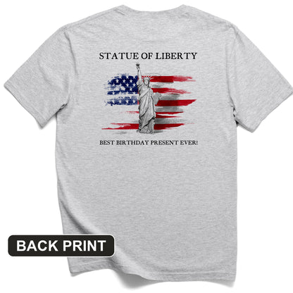 Statue Of Liberty Back Print T-Shirt