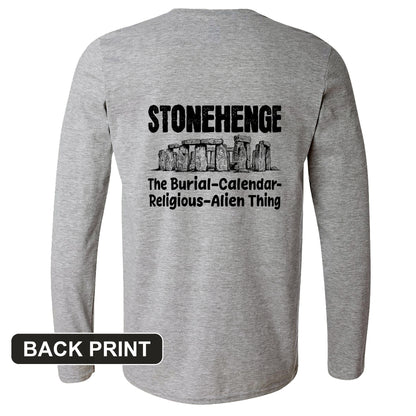 Stonehenge Burial Thing Back Print Long Sleeve T-Shirt