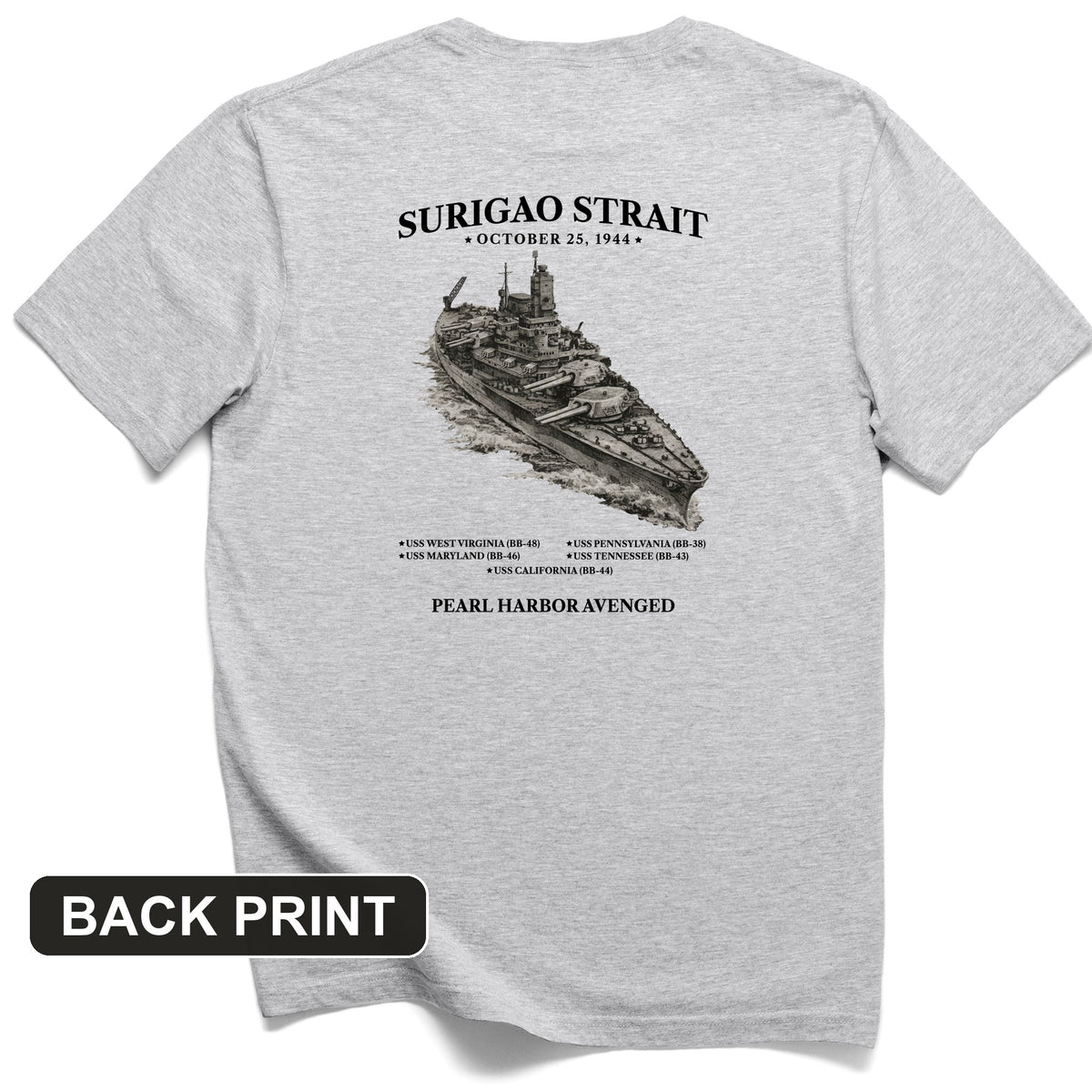Surigao Strait Back Print T-Shirt