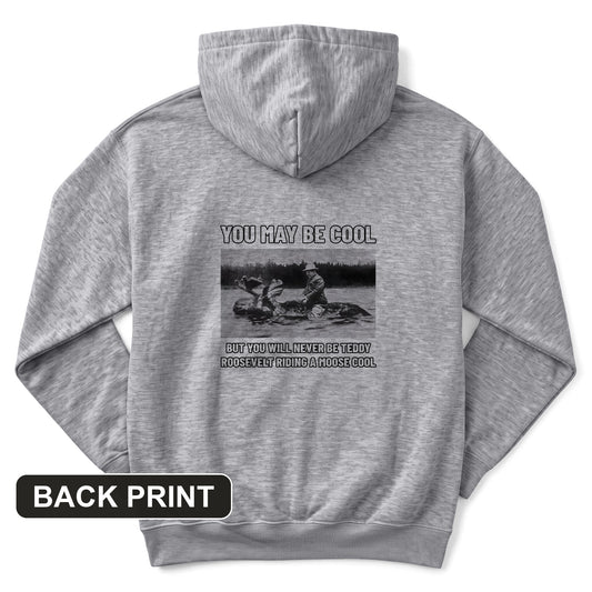 Teddy Riding Moose Back Print Hoodie