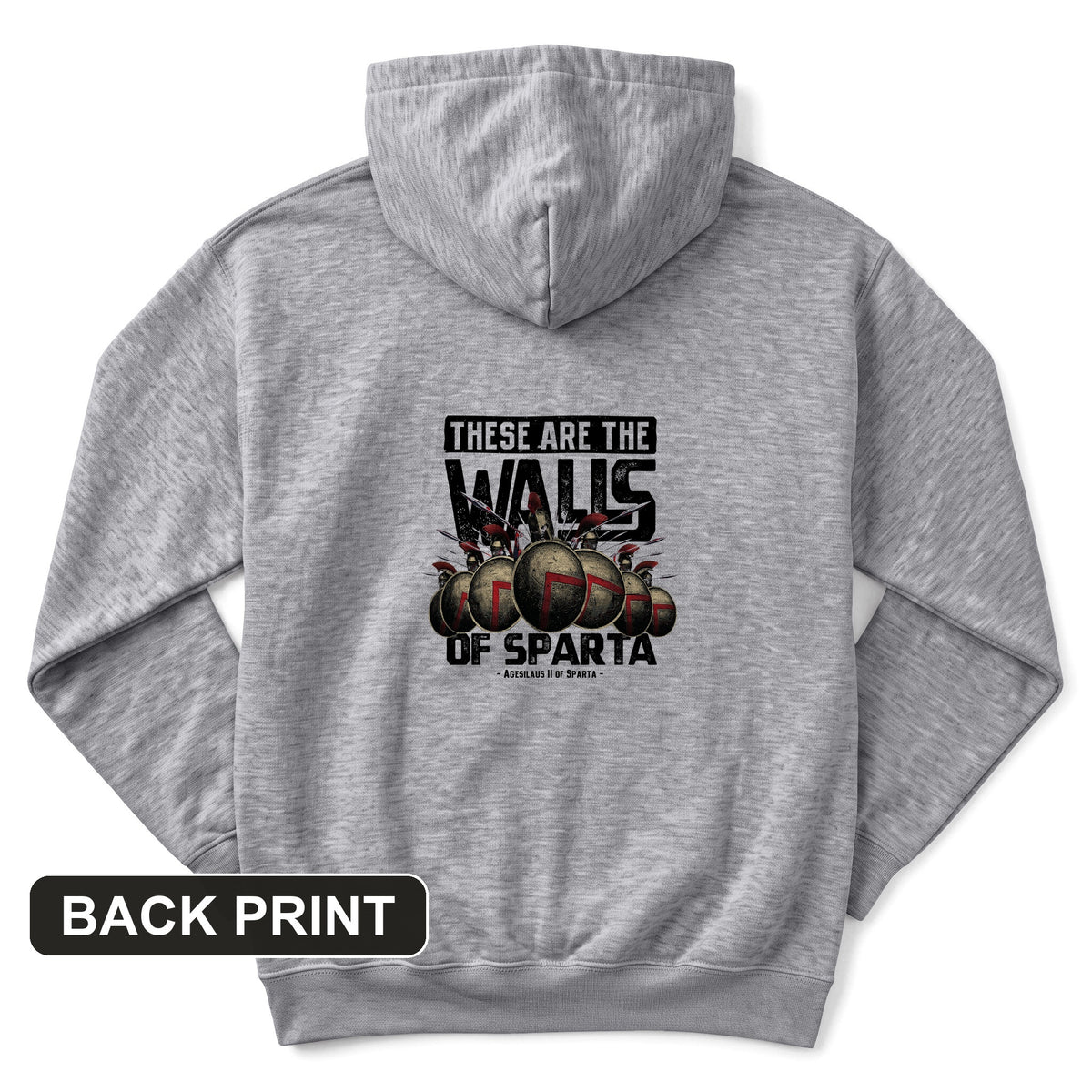 The Walls Of Sparta Back Print Hoodie