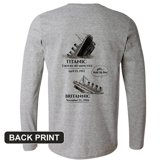Titanic and Britannic Back Print Long Sleeve T-Shirt