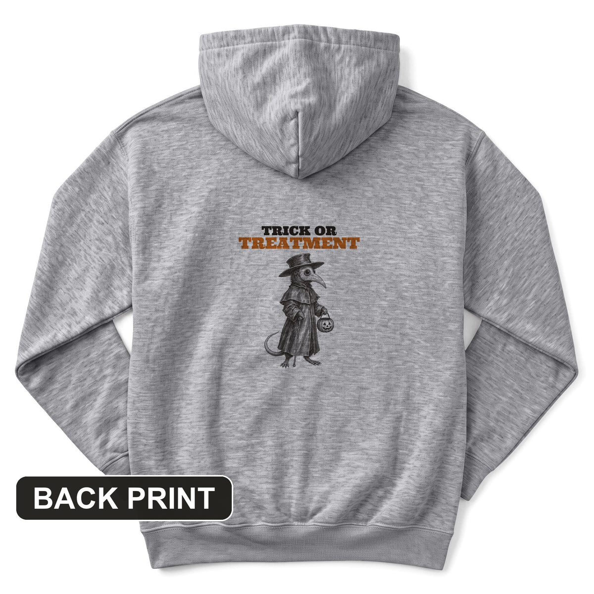 Trick Or Treatment Plague Rat Back Print Hoodie