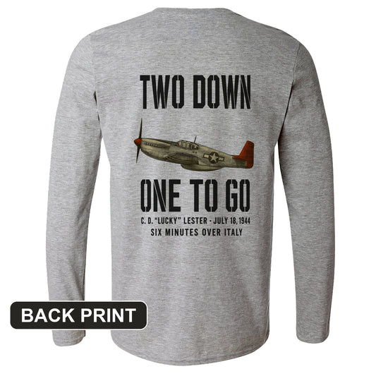 Two Down One To Go Back Print Long Sleeve T-Shirt