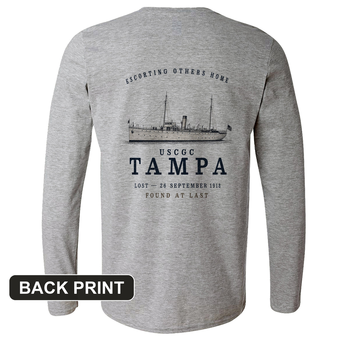 USCGC Tampa Back Print Long Sleeve T-Shirt