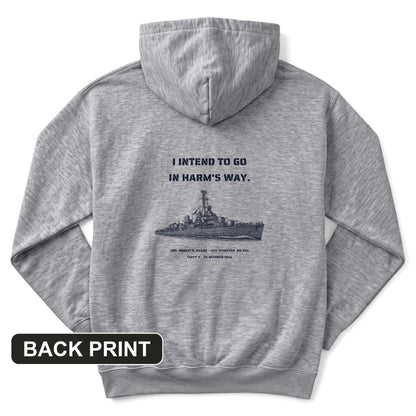 USS Johnston In Harms Way Back Print Hoodie