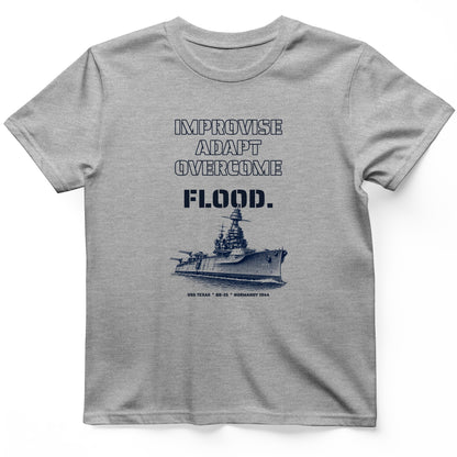 USS Texas - Improvise Adapt Overcome Flood T-Shirt