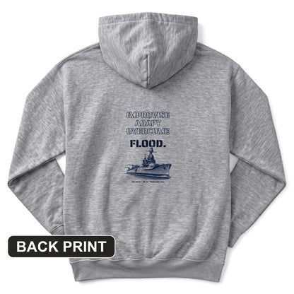 USS Texas - Improvise Adapt Overcome Flood Back Print Hoodie