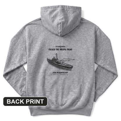 USS Washington at Guadalcanal Back Print Hoodie