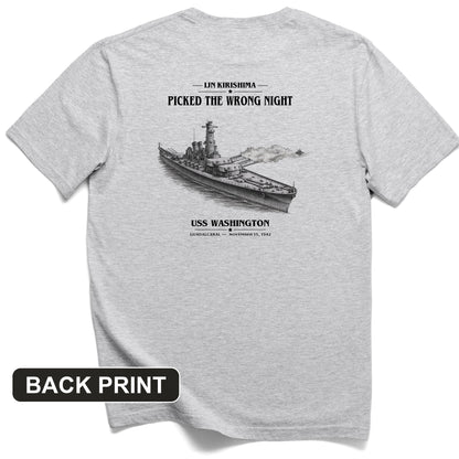 USS Washington at Guadalcanal Back Print T-Shirt