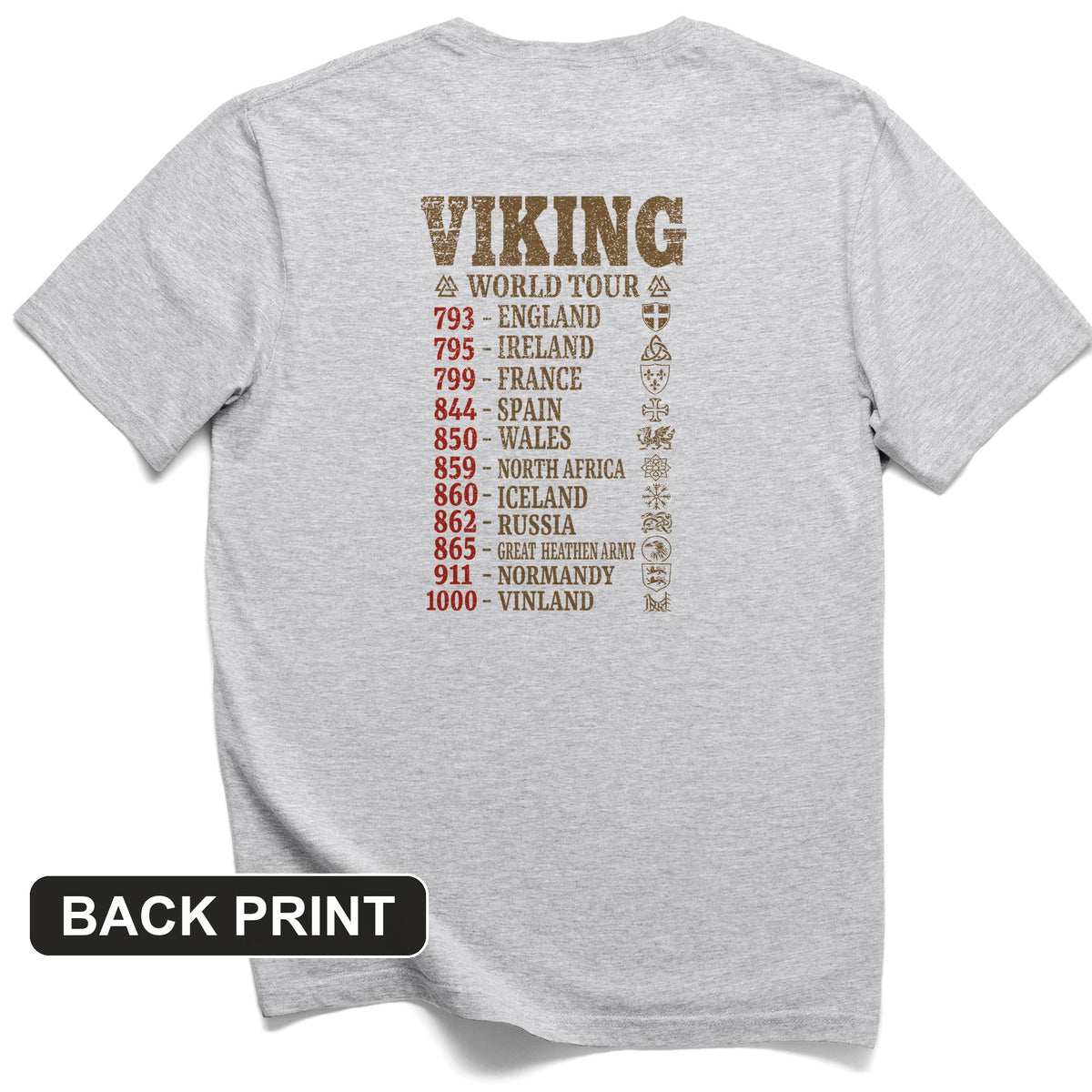 Viking World Tour Back Print T-Shirt