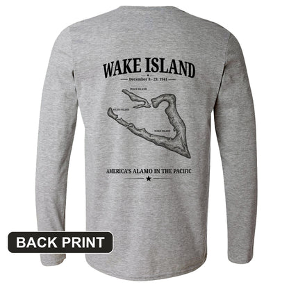 Wake Island - Alamo Back Print Long Sleeve T-Shirt