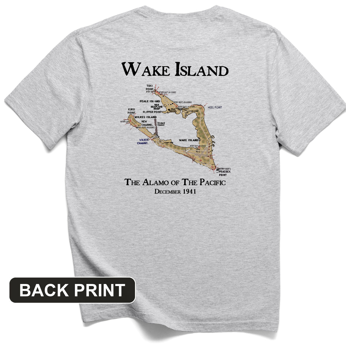 Wake Island Back Print T-Shirt