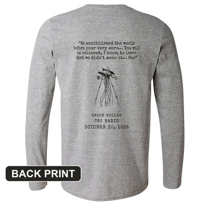 War Of The Worlds Boo Back Print Long Sleeve T-Shirt