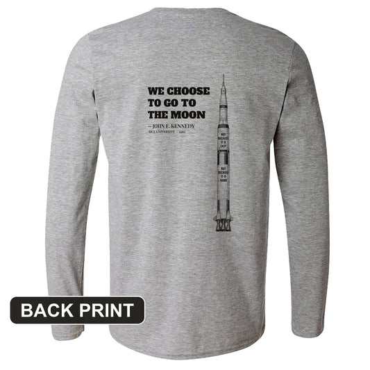 We Choose To Go To The Moon Back Print Long Sleeve T-Shirt