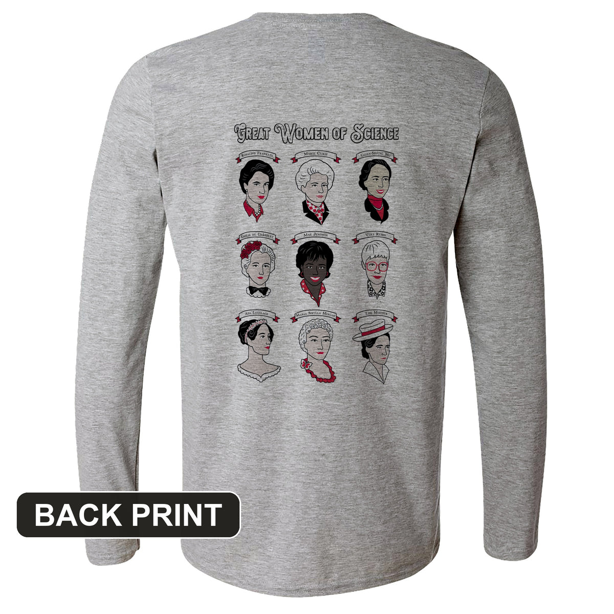 Women of Science Back Print Long Sleeve T-Shirt