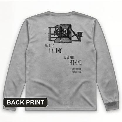 Wright Brothers Back Print Long Sleeve T-Shirt