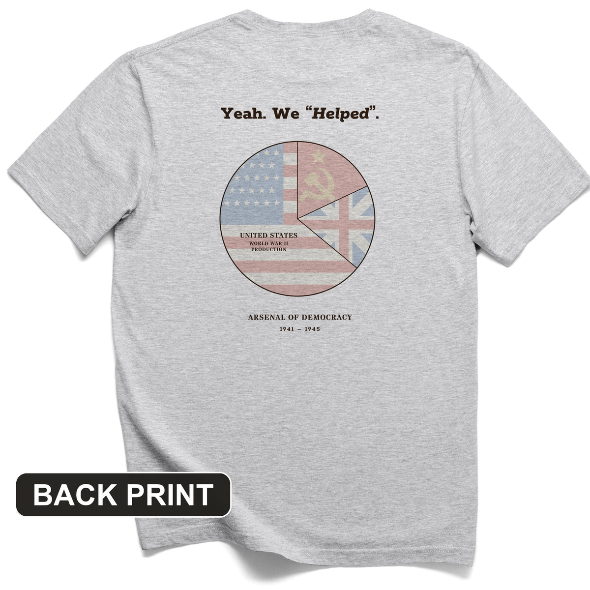 Yeah We Helped Arsenal of Democracy Back Print T-Shirt