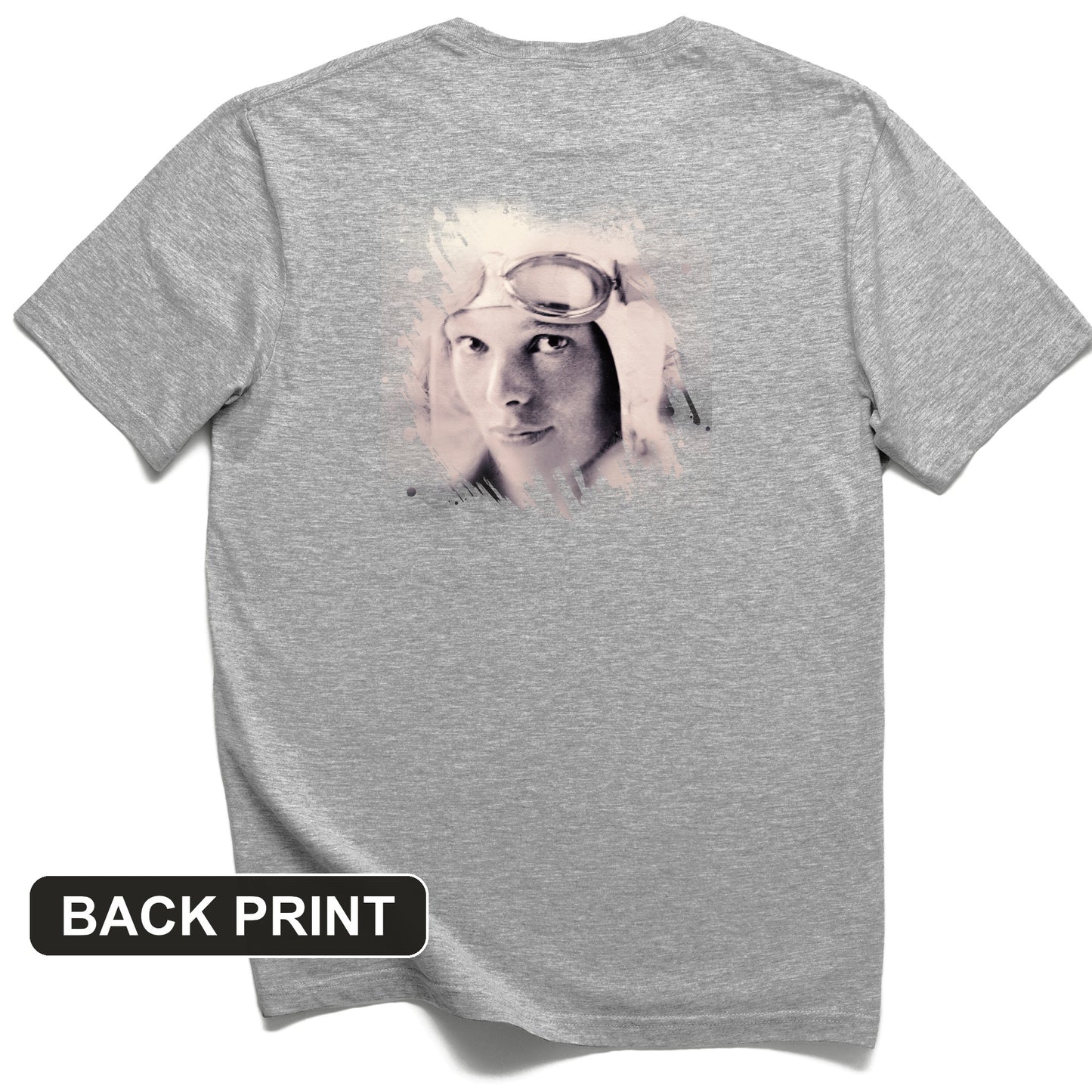 Amelia Earhart in Color Back Print T-Shirt