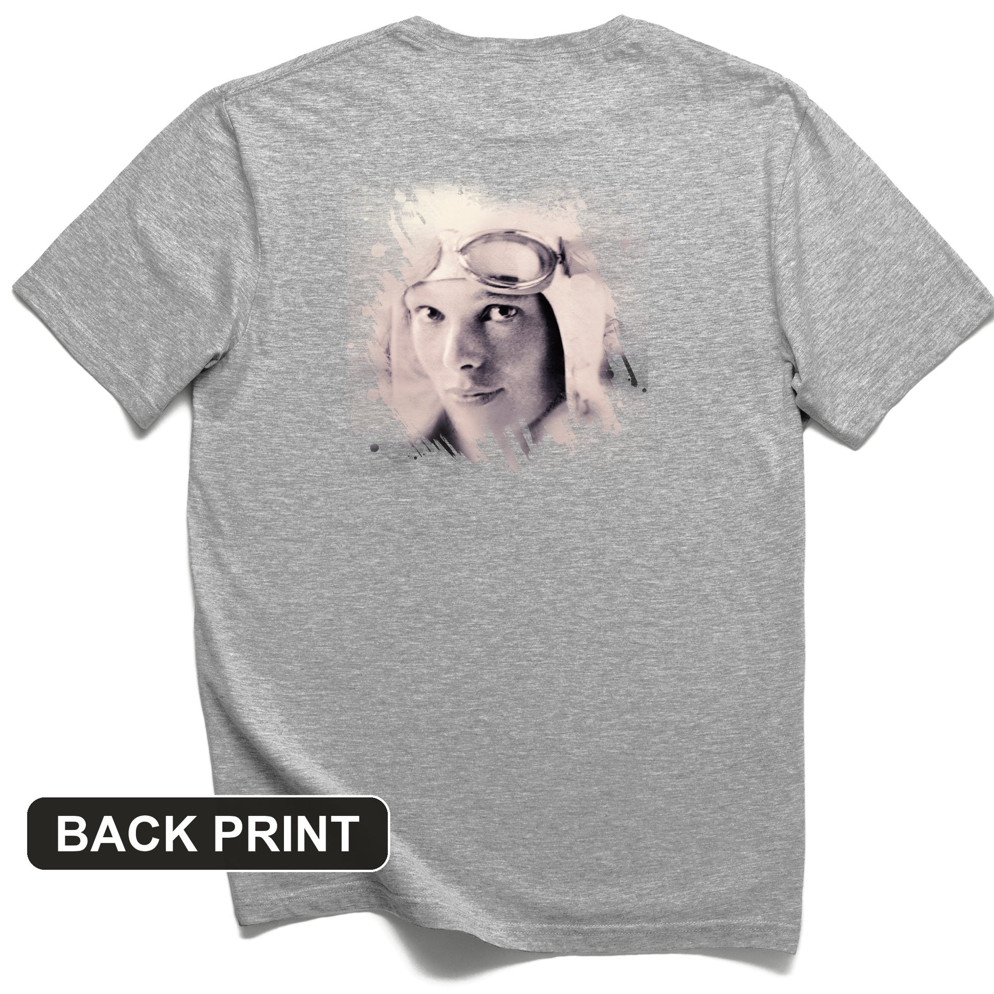Amelia Earhart in Color Back Print T-Shirt