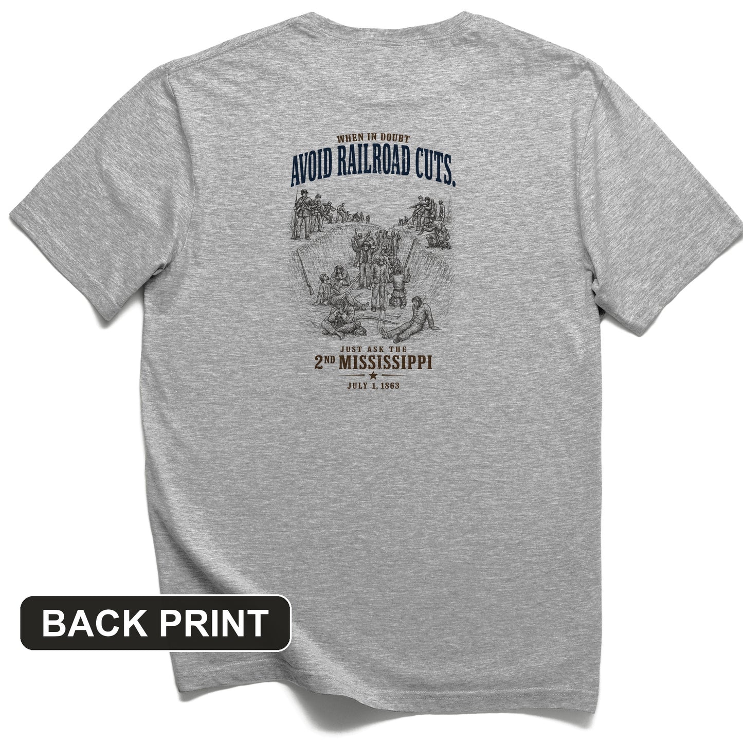 Avoid Railroad Cuts Back Print T-Shirt