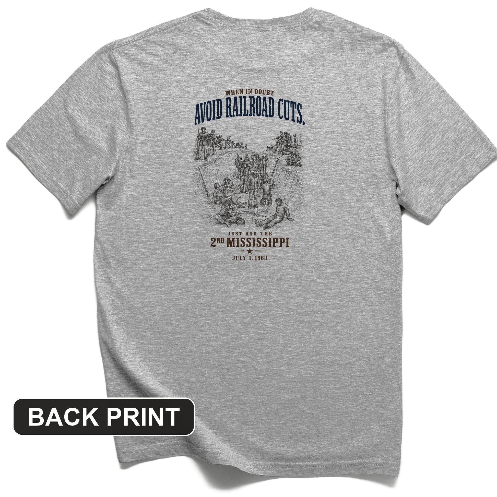 Avoid Railroad Cuts Back Print T-Shirt