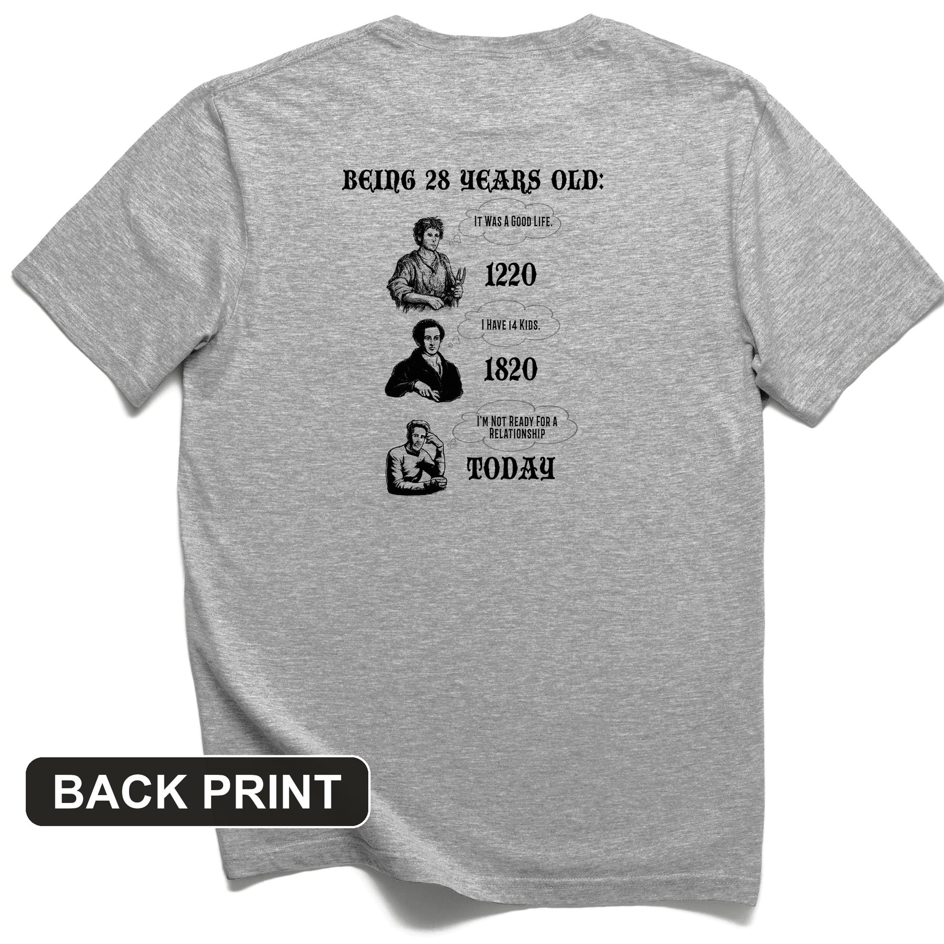 Being 28 Today Back Print T-Shirt