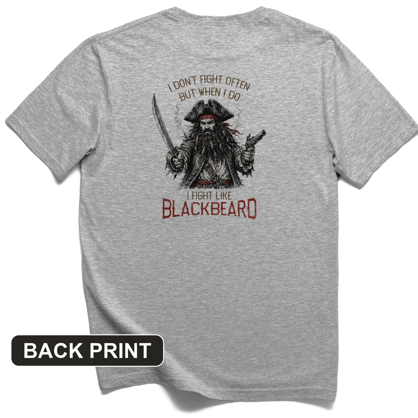 Blackbeard Back Print T-Shirt