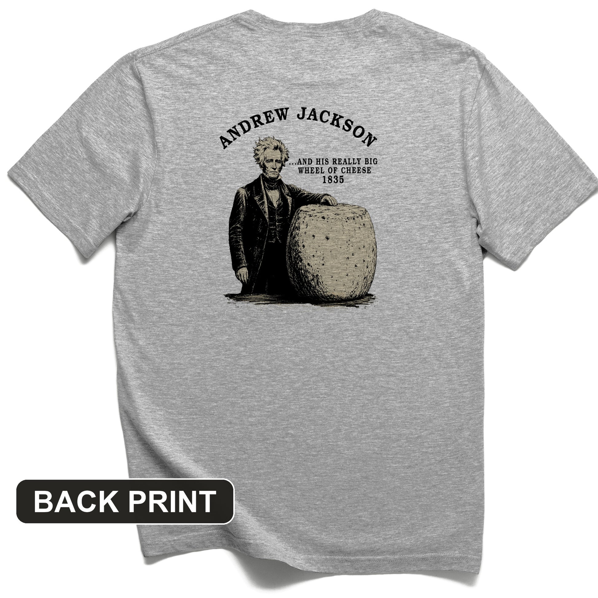 Cheese Wheel Back Print T-Shirt