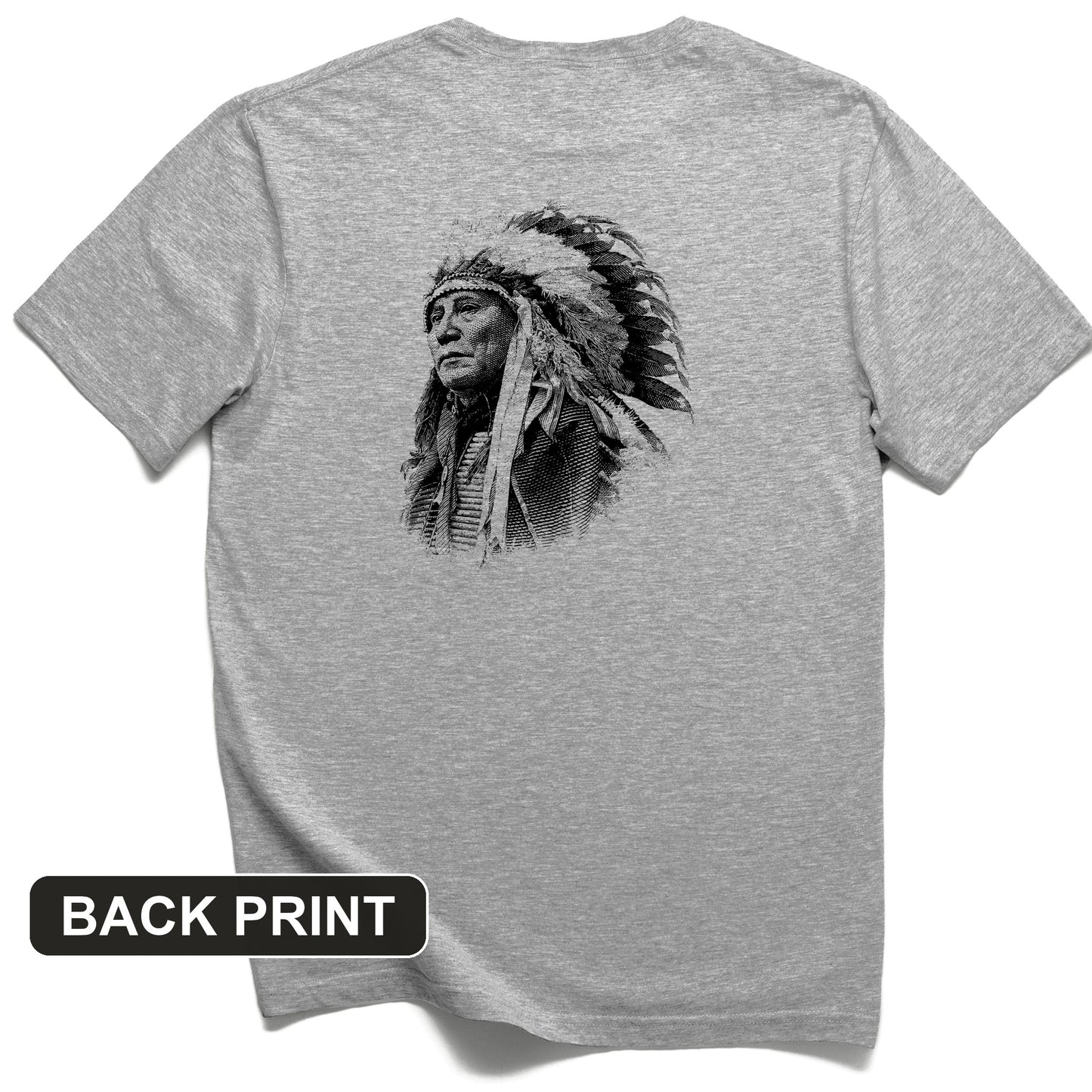 Chief Hollow Horn Bear Back Print T-Shirt