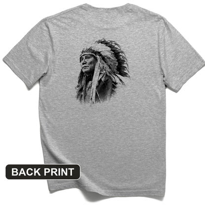 Chief Hollow Horn Bear Back Print T-Shirt