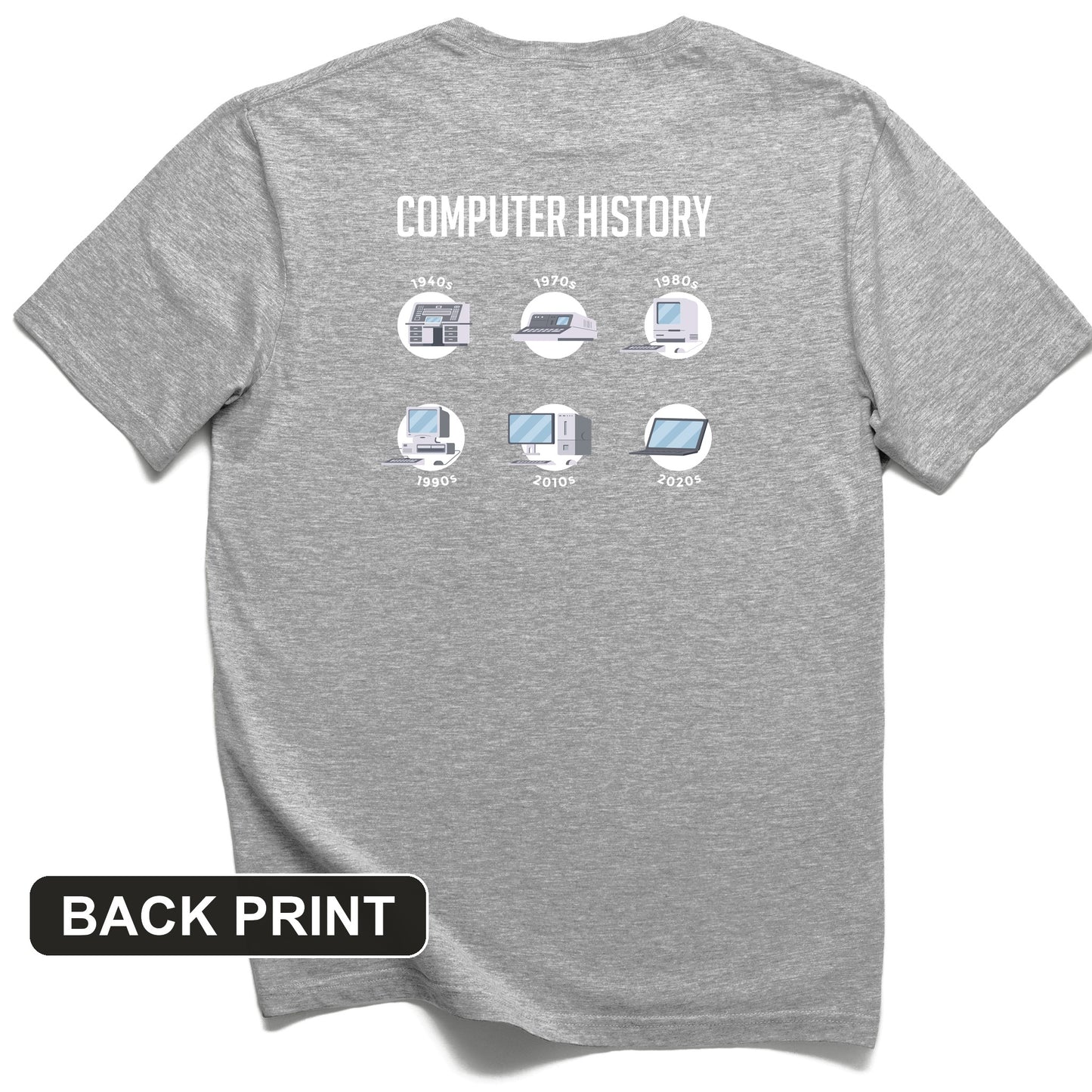 Computer History Back Print T-Shirt