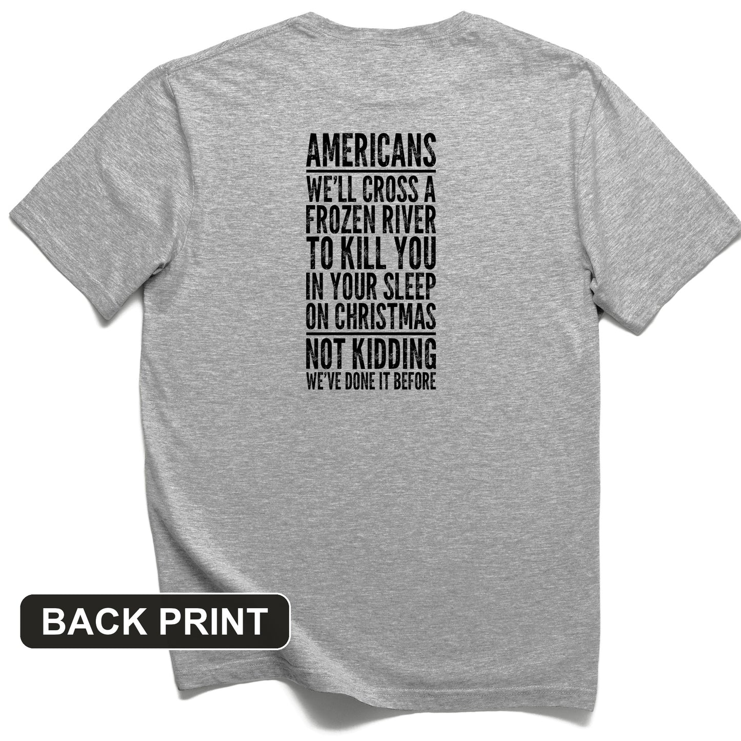 Cross A River On Xmas Back Print T-Shirt