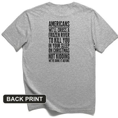 Cross A River On Xmas Back Print T-Shirt
