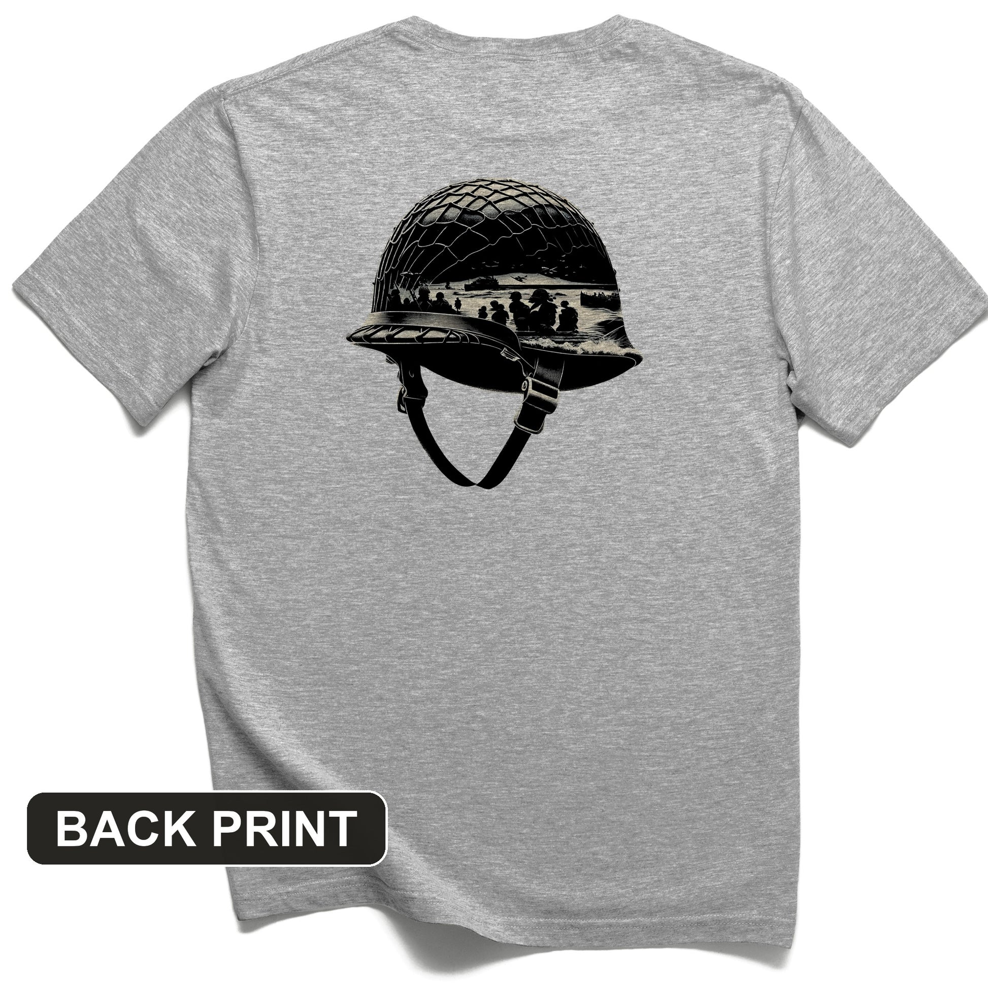 D-Day Helmet Back Print T-Shirt