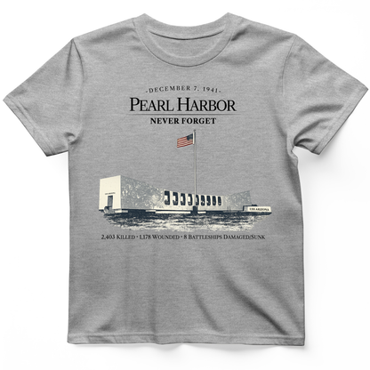 Pearl Harbor - Never Forget T-Shirt Sport Grey / S